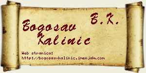 Bogosav Kalinić vizit kartica